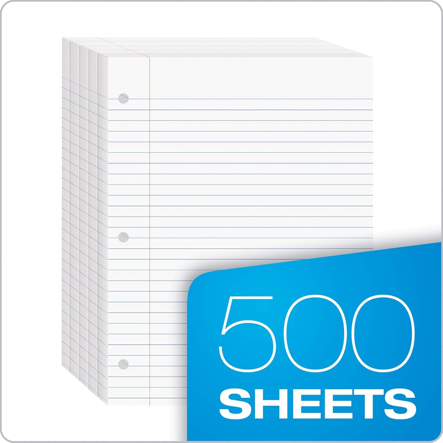 Oxford Filler Paper, 8 x 10-1/2 Inch Wide Ruled Paper, 3 Hole Punch, Loose Leaf Notebook Paper for 3 Ring Binders, 5 Packs of 100 sheets (62330), white : Everything Else