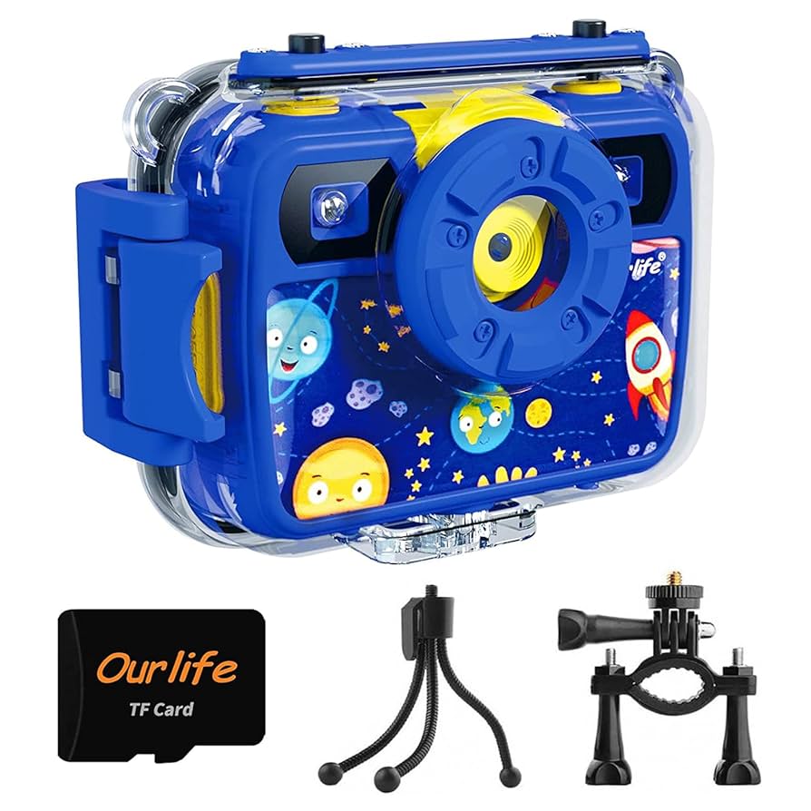 Amazon.com: Ourlife Kids Camera, Selfie Waterproof Cameras Toys for Toddler, 1080P 8MP 2.4 Inch Large Screen Cam Digital Camera with 8GB TF Card, Fill Light, Children Toddler Gift for Boys Ages 3-12(Blue) :