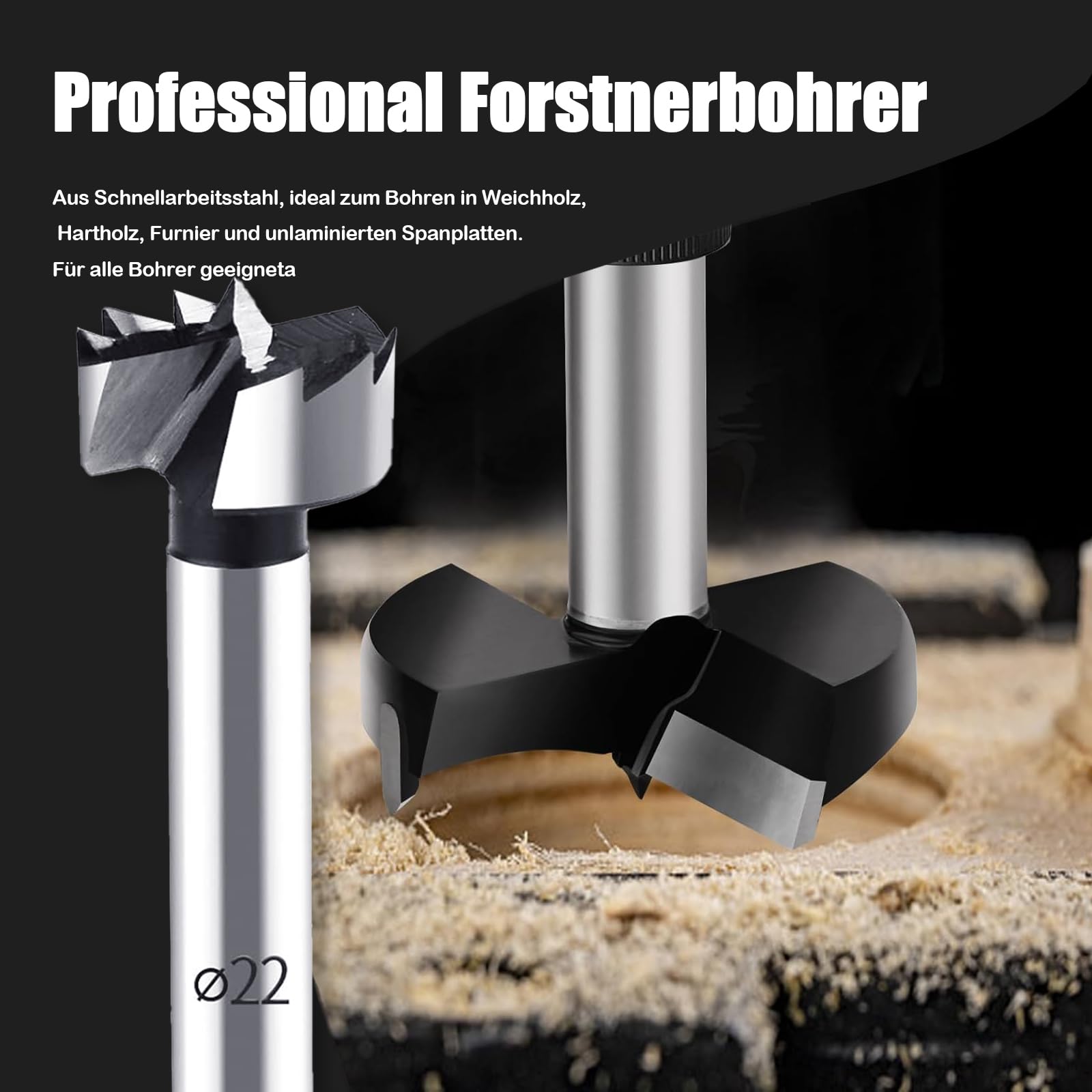Wiertło Forstner 40 mm, profesjonalne wiertło Forstner, wielozębne wiertło do drewna ze stali o wysokiej zawartości węgla, wiertło Forstnera do drewna, akcesoria do wiertarki do obróbki drewna
