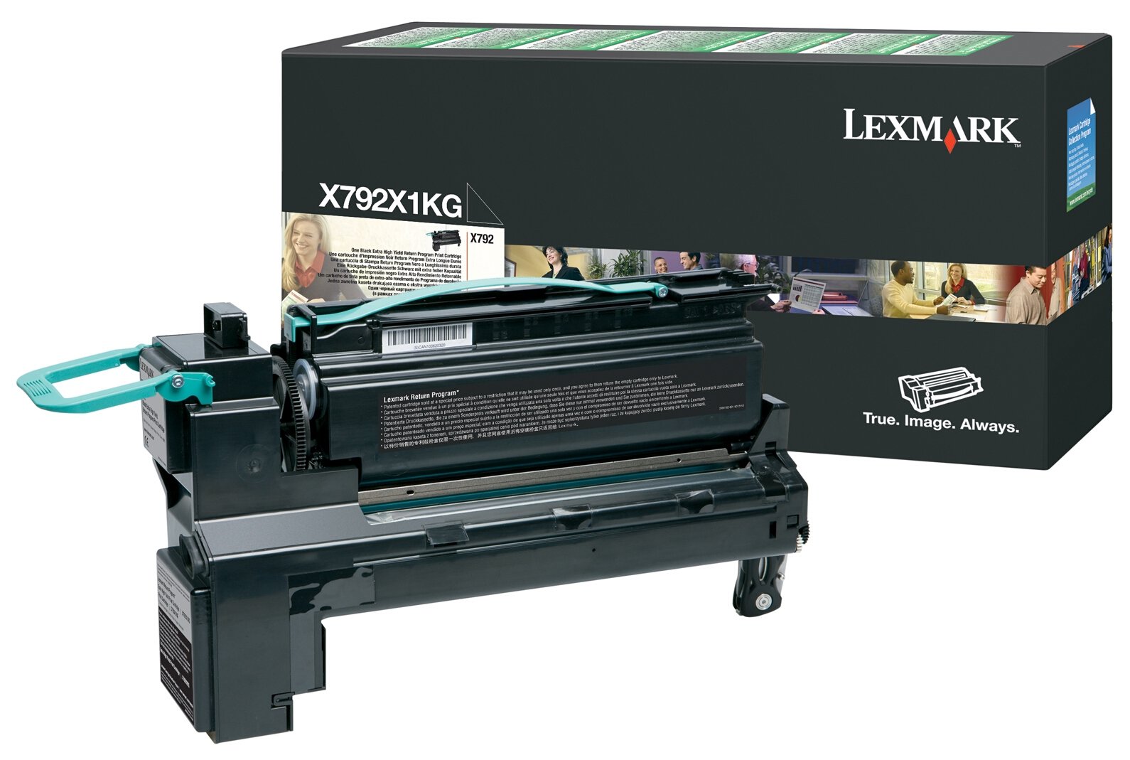 Photo 1 of Lexmark, LEXX792X1KG, X792X1CG/KG/MG/YG Toner Cartridges, 1 Each Black