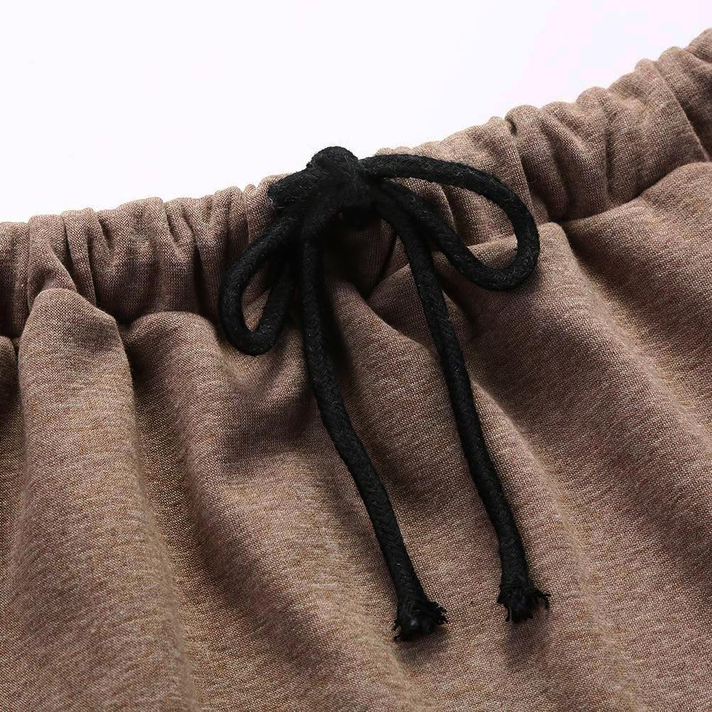 Ylingjun Womens Warm Fleece Lined Long Jersey Skirts Elastic Waist A Line Flared Winter Skirt - Image 2