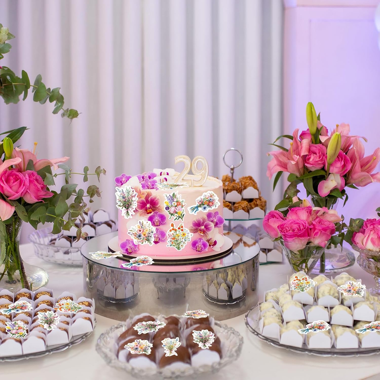 42PCS Edible Wildflower Cupcake Toppers Wafer Paper Baby in Bloom Baby Shower Decorations Flower Birthday Party Decorations Wildflower Cake Toppers for Birthday Party Supplies (Wildflowers) - Image 3