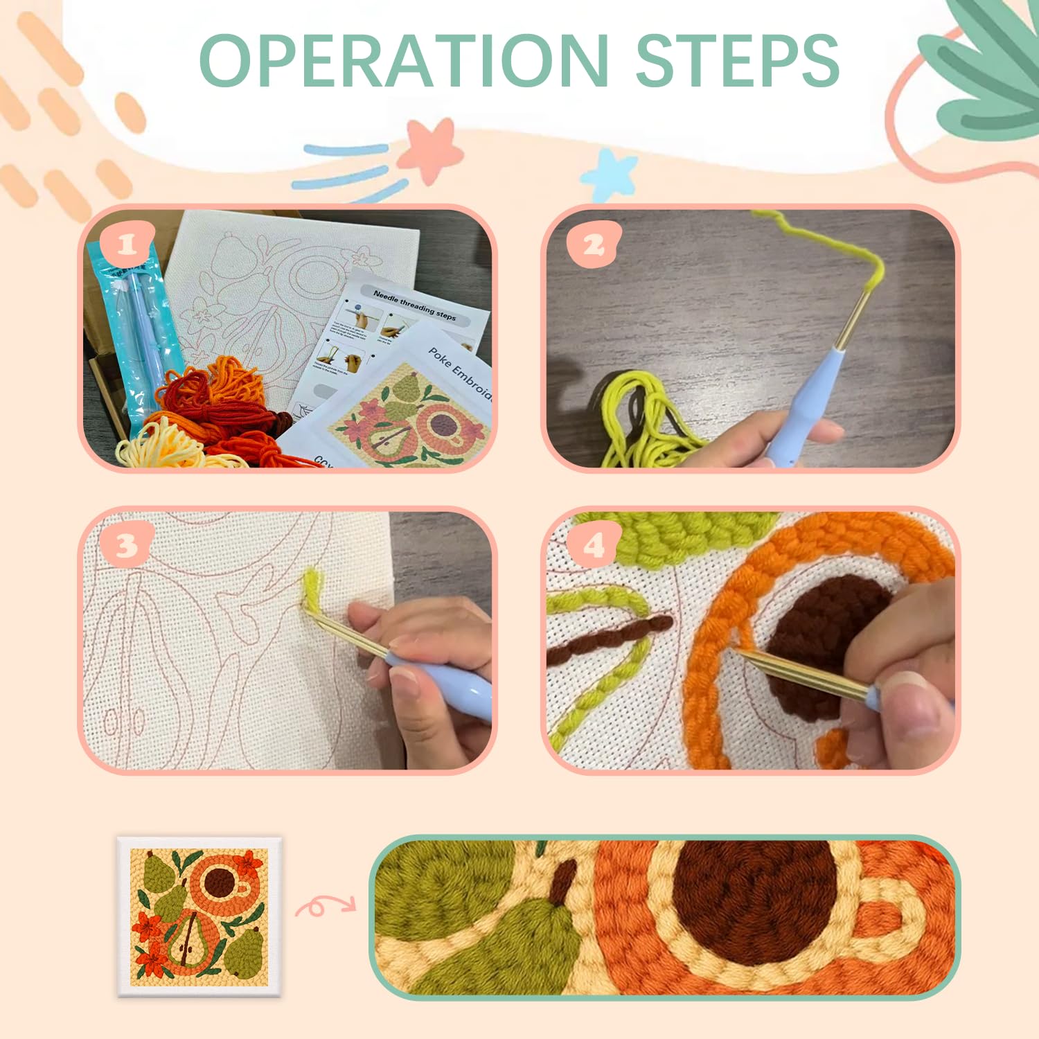 Punch Needle Embroidery Kit - Beginner Friendly! -7