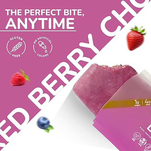 Miniatura 8 de Rawmantic Chocolate Barras energéticas veganas de bayas, 2.1 onzas (paquete de 12) – Barras de chocolate – Barra de bayas mixtas sin lácteos, nueces