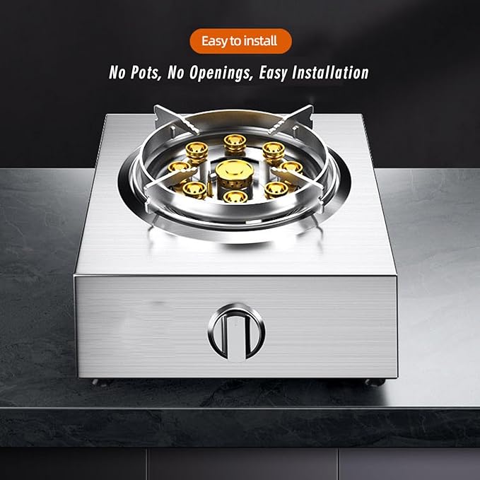 Estufa de 1 Puesto a Gas Natural, Diseño de Escritorio, Acero Inoxidable miniatura 5