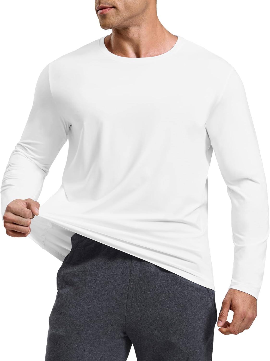 MIER X-Sofort Men's Long Sleeve T-Shirts Lightweight Super Soft Athletic Crew Neck Tees for Running Lounging Casual Workout