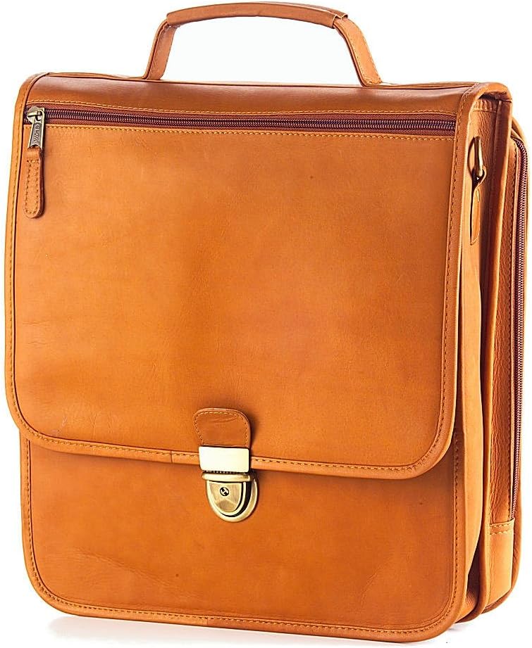 Clava 4057BRW Upright Vertical Leather Brief Brown