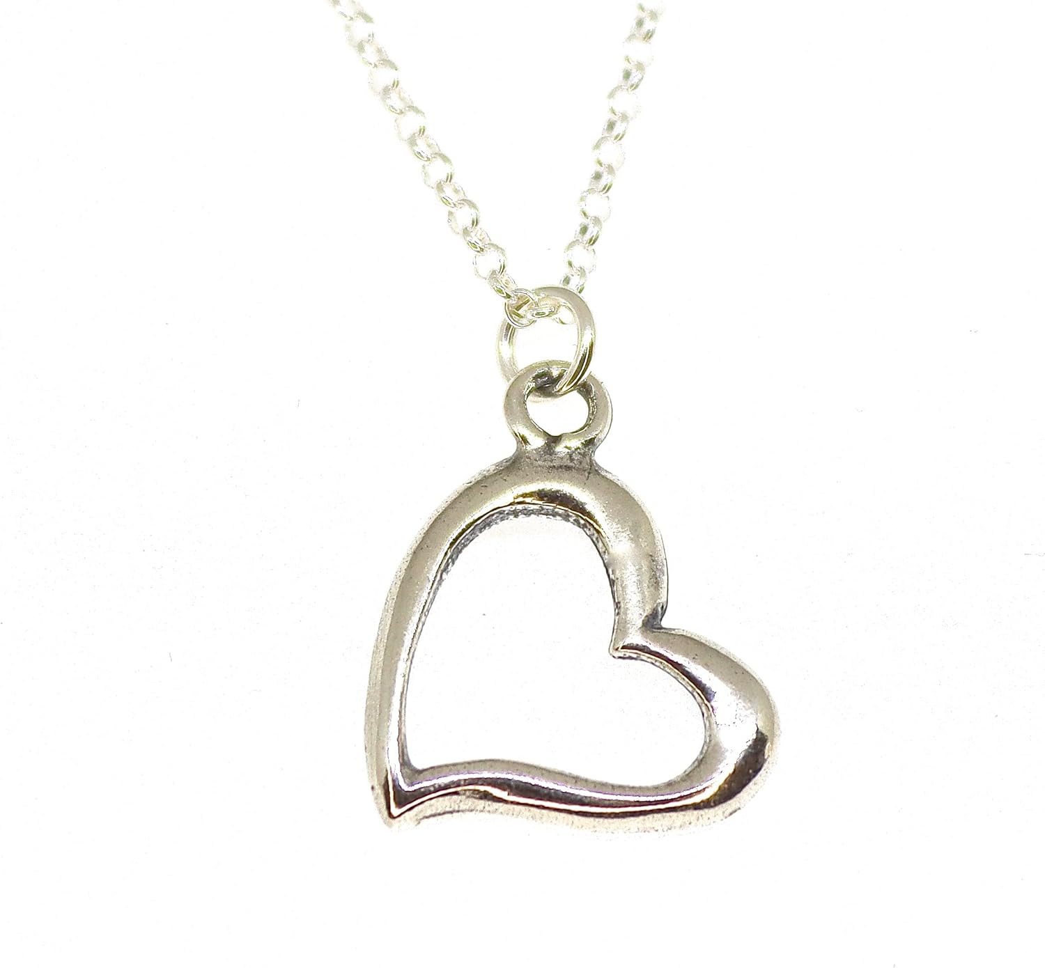 Lianie Heart necklace pendant for woman and girls, Sterling silver 925 side heart necklace, Small heart pendant - Image 6