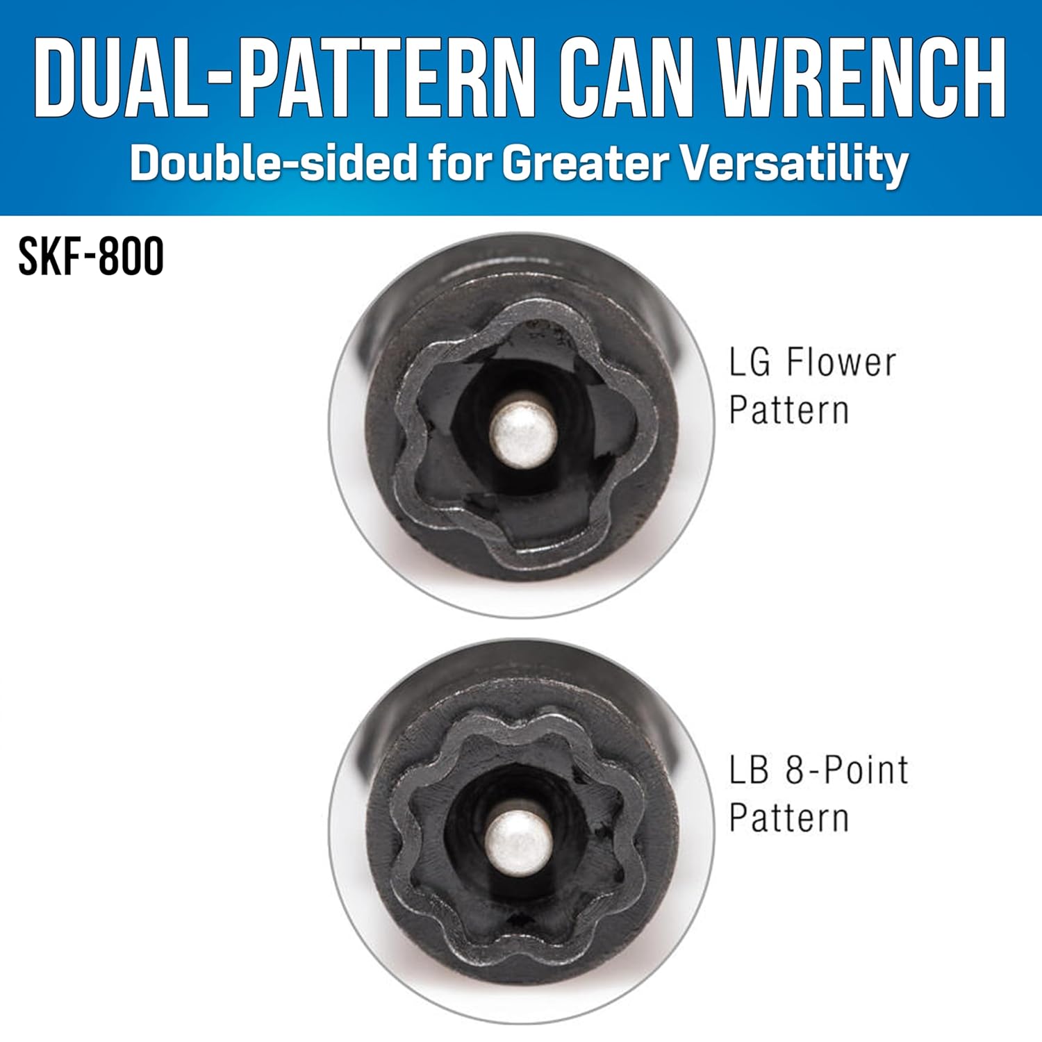 Jonard Tools SKF-800 Fixed Star Key Can Wrench with LB & LG Patterns