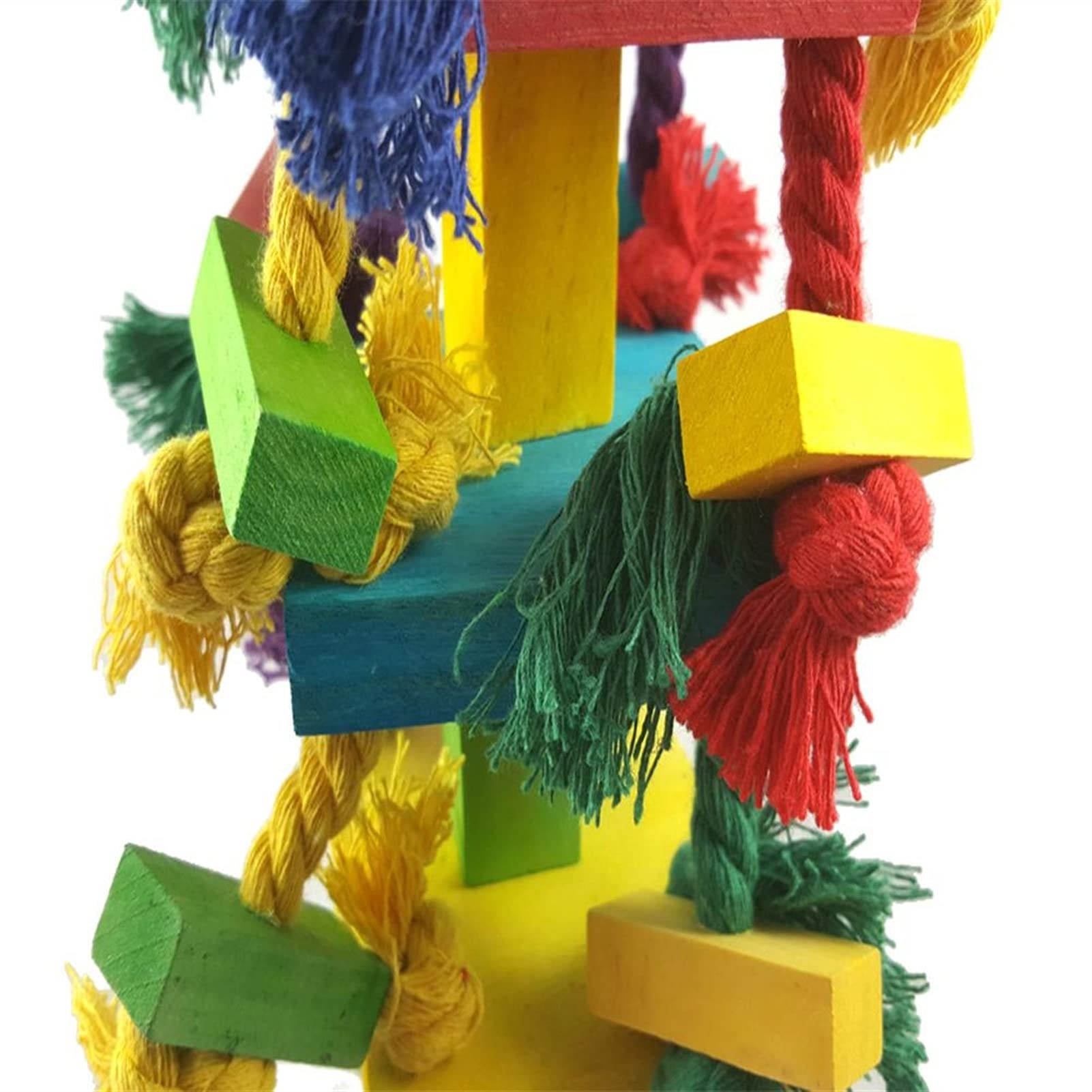Giocattoli per Uccelli Bird Toys Pappagallo Giocattolo Pet Bird Masticare Giocattolo Parrot Cage Knots Blocco in Legno Naturale Parakeet Swing Bird Parrot Toy