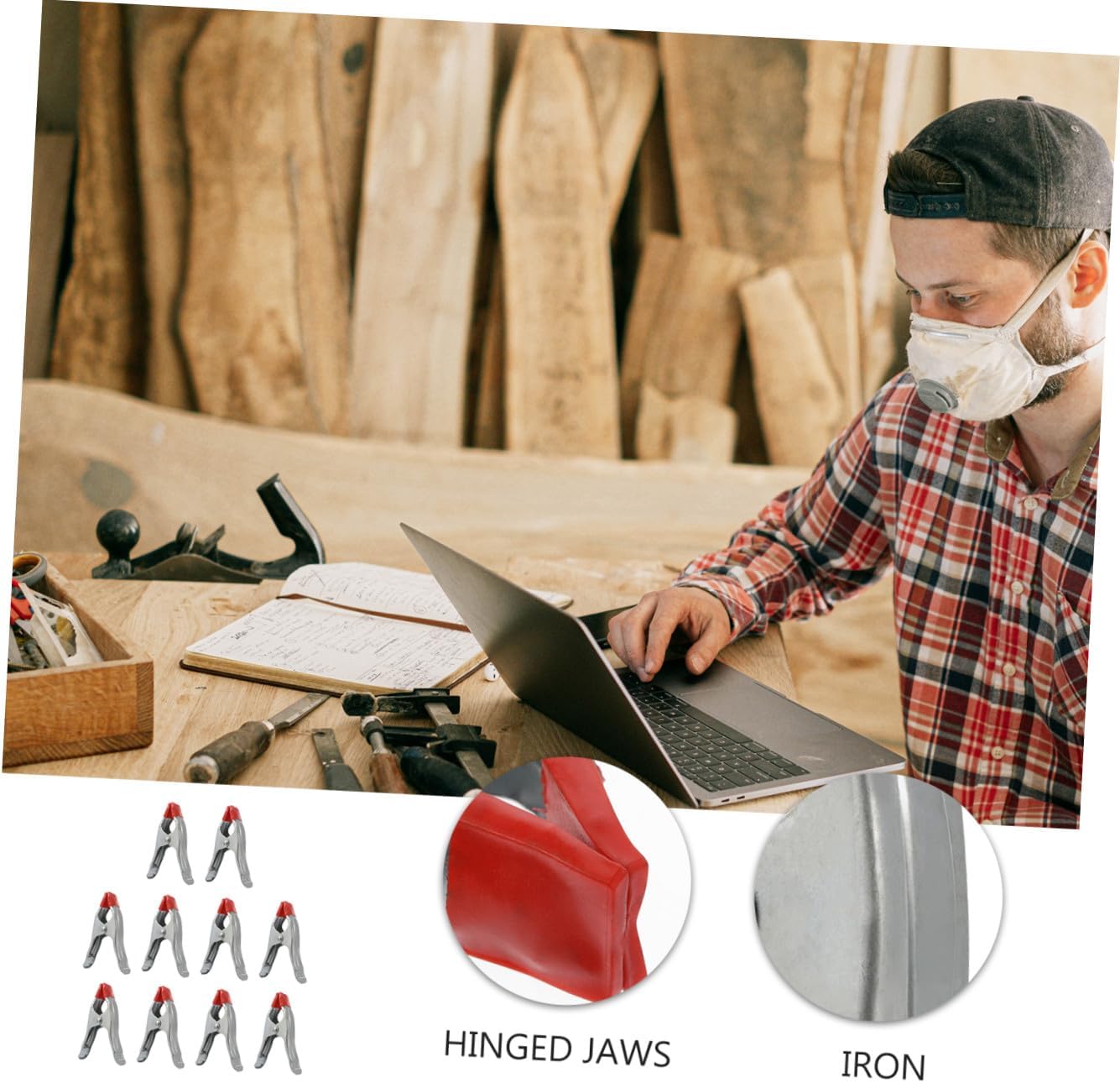 10pcs 6-inch A-shaped Carpentry Spring Clamps Heavy-duty Iron Woodworking Clips for Workshop and Crafts Holding