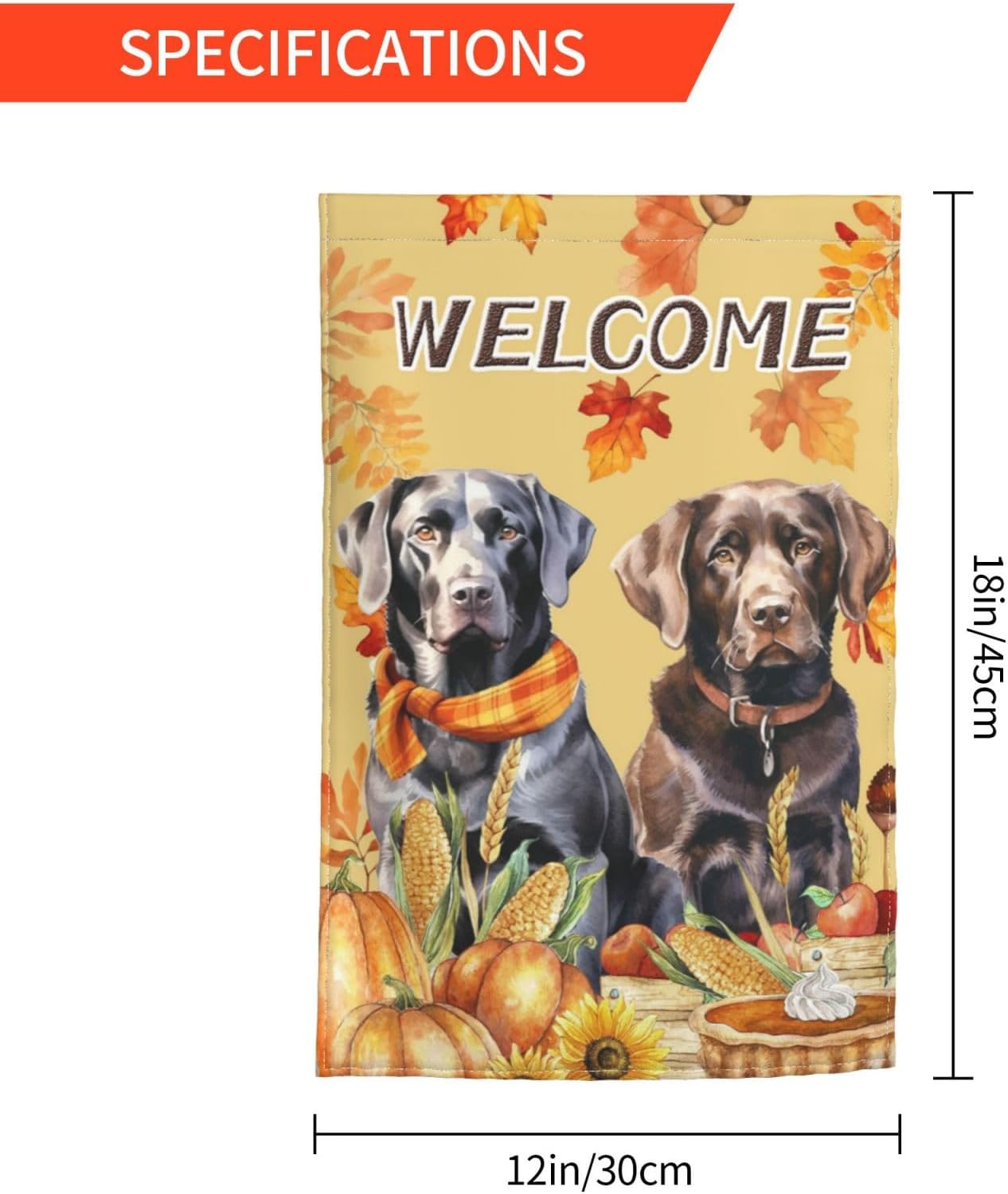 Autumn Fall Pumpkin Leaves Labrador Dog Garden Flag Welcome Party Outdoor Outside Decorations Picks Home House Garden Yard Decor 12x18 Inch - Image 3