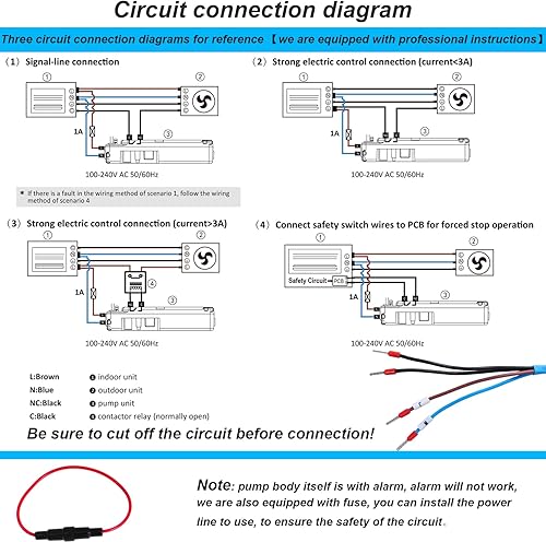 Miniatura 7 de Air Mini Bomba de condensado dividida de 100-240 V, autocebante, diseño silencioso ultrafino (<19 dB) para HVAC, aire acondicionado