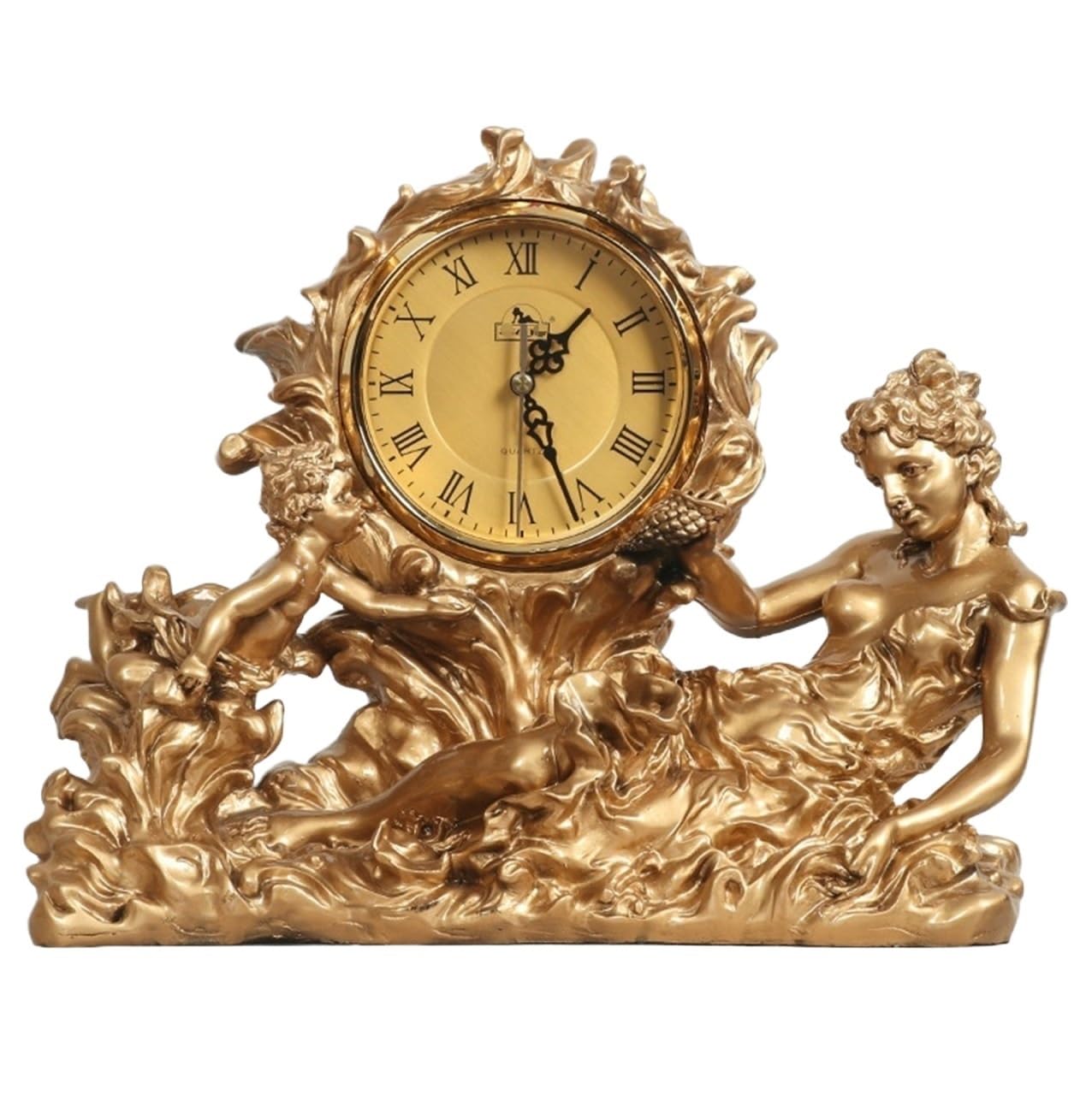 VHdryEDT Vintage Mantel Clock Fireplace Decorative Desktop Table Clock Figurine Desk For Office Study Library Easy To Read