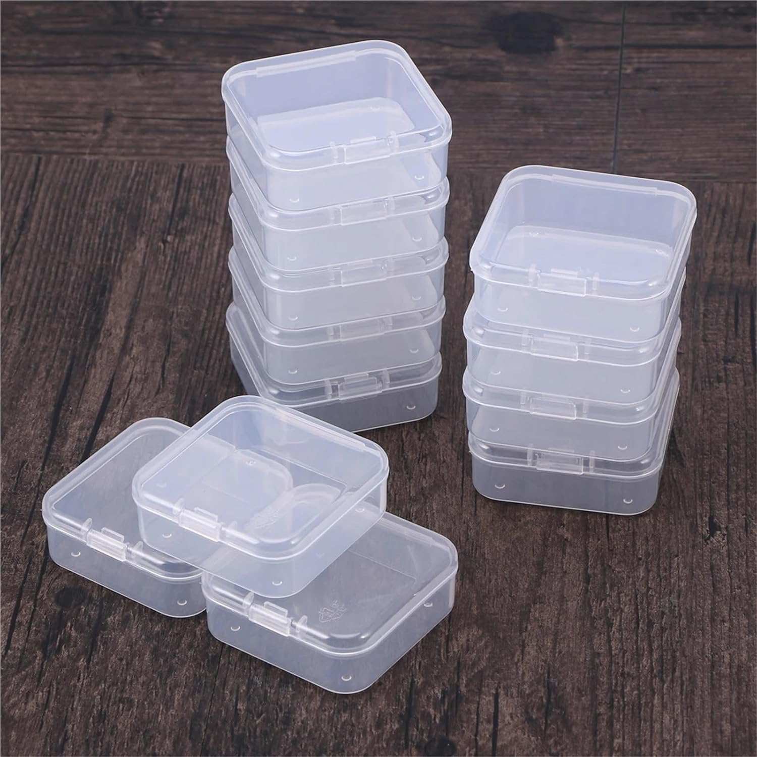Small Storage Containers 60pc Transparent Plastic Boxes with Compartments for Beads Jewelry Accessories Storage Dustproof Lightweight Compact