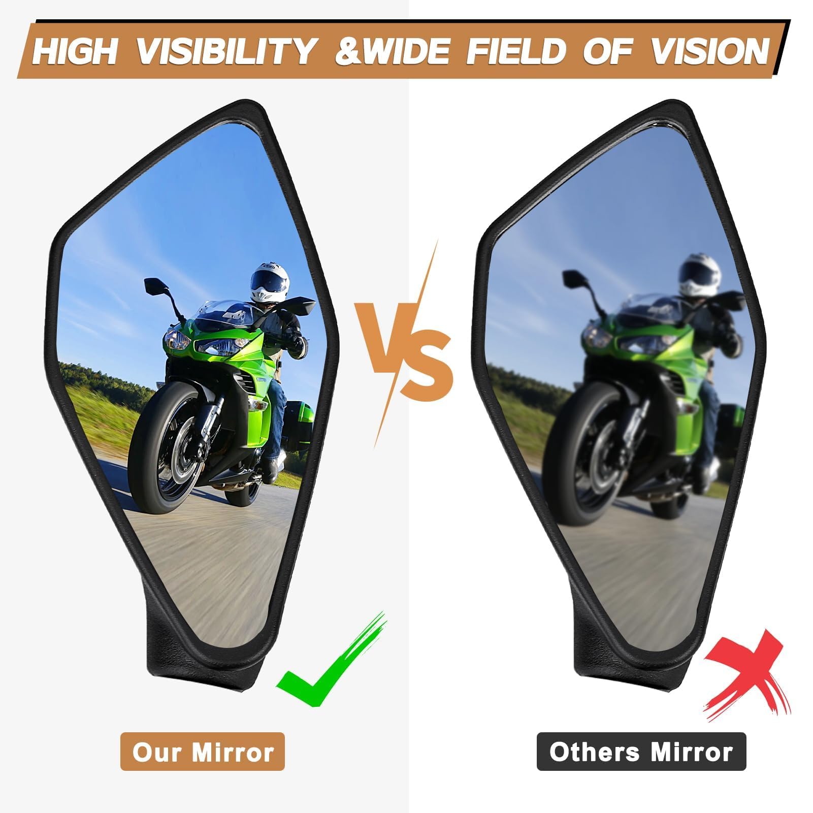 Amazon | Refitial バイク用リアビューミラー Kawasaki Ninja 400 300