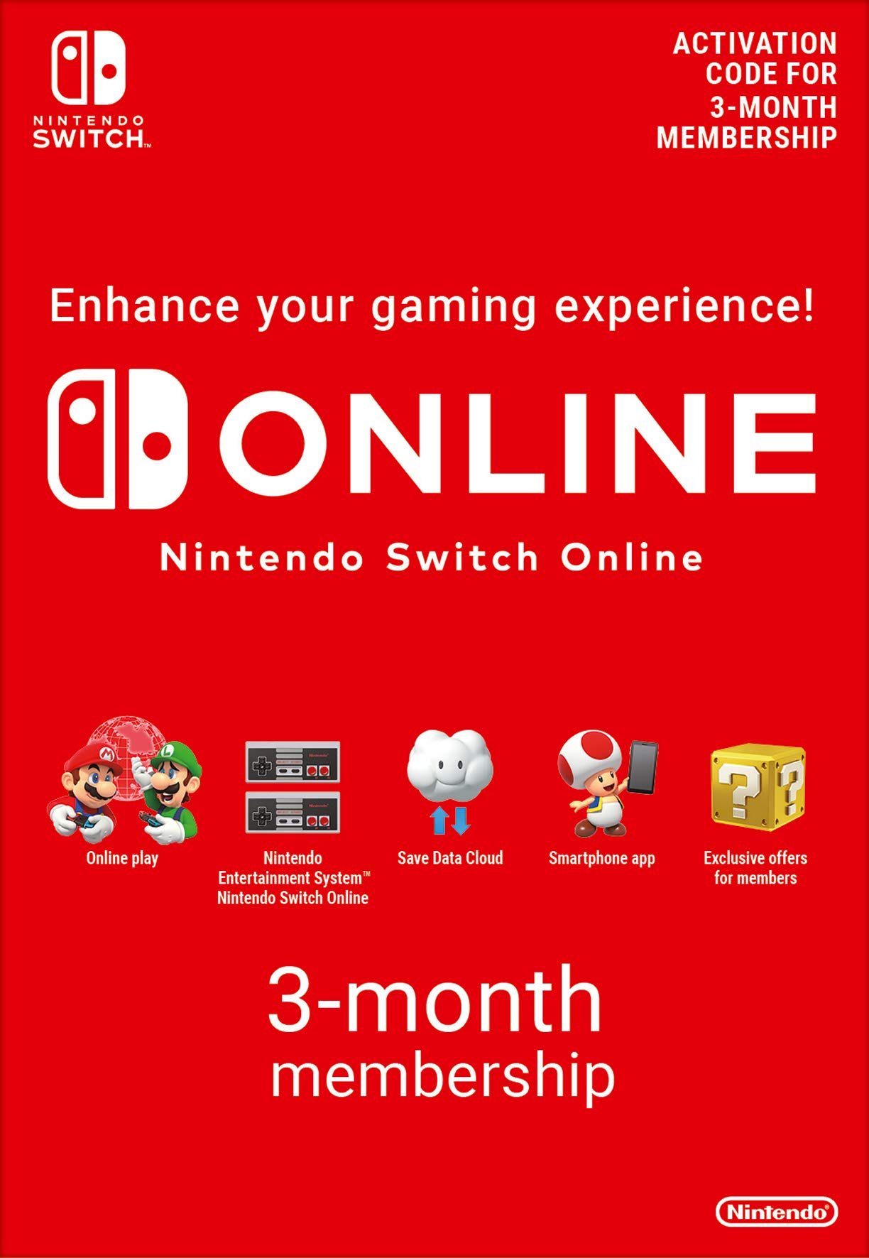Nintendo Switch Online Membership - 3 Months | Switch Download Code