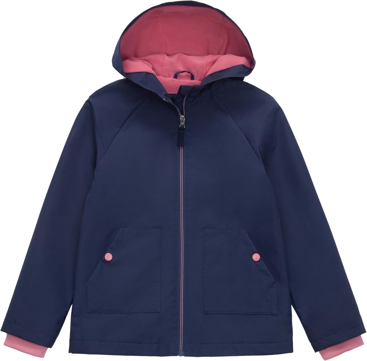 Rokka&Rolla Girls' Water-Resistant Fleece Lined Windbreaker Ripstop Transitional Jacket
