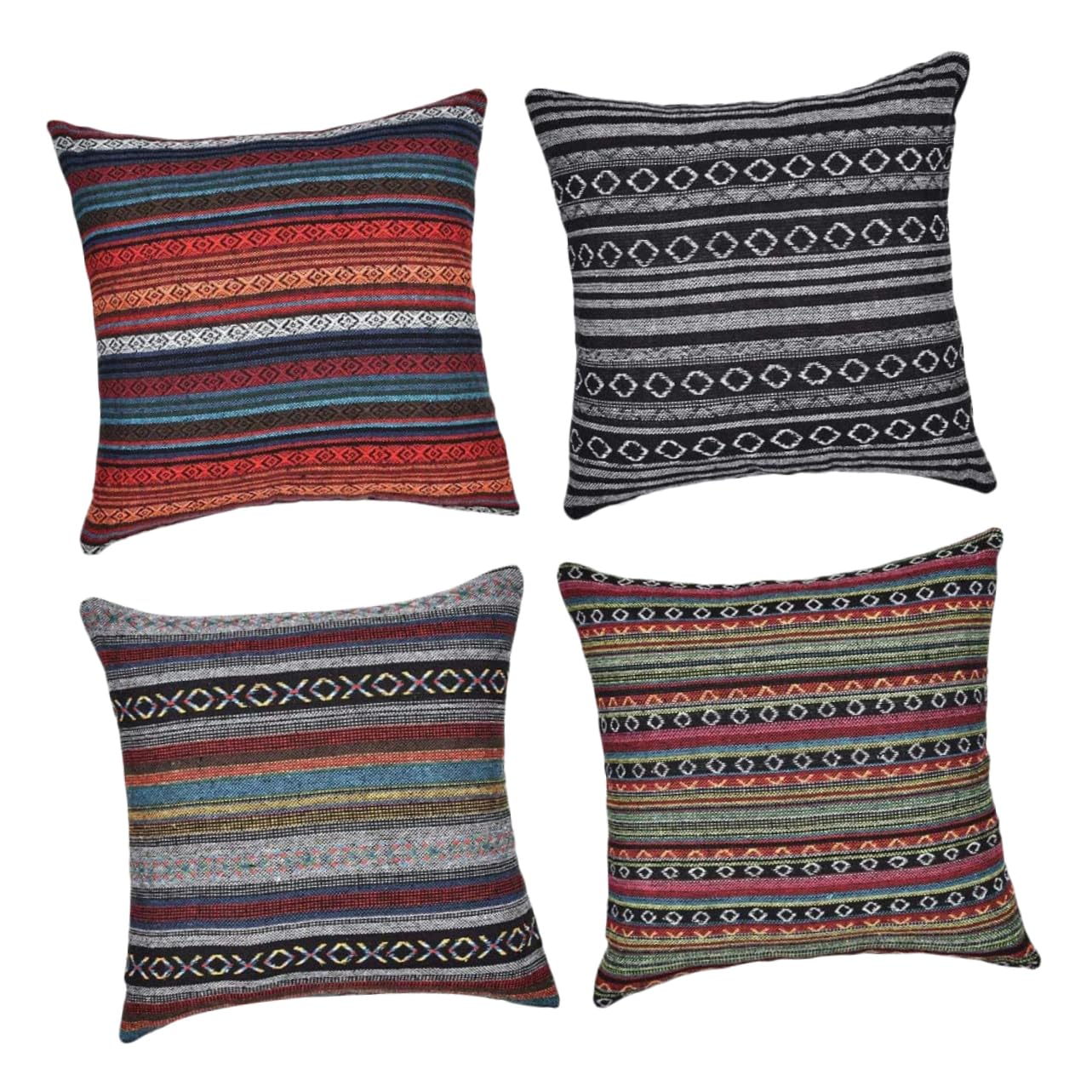 Taie d'oreiller lot de 4 Cabilock coton polyester lin housse coussin lit