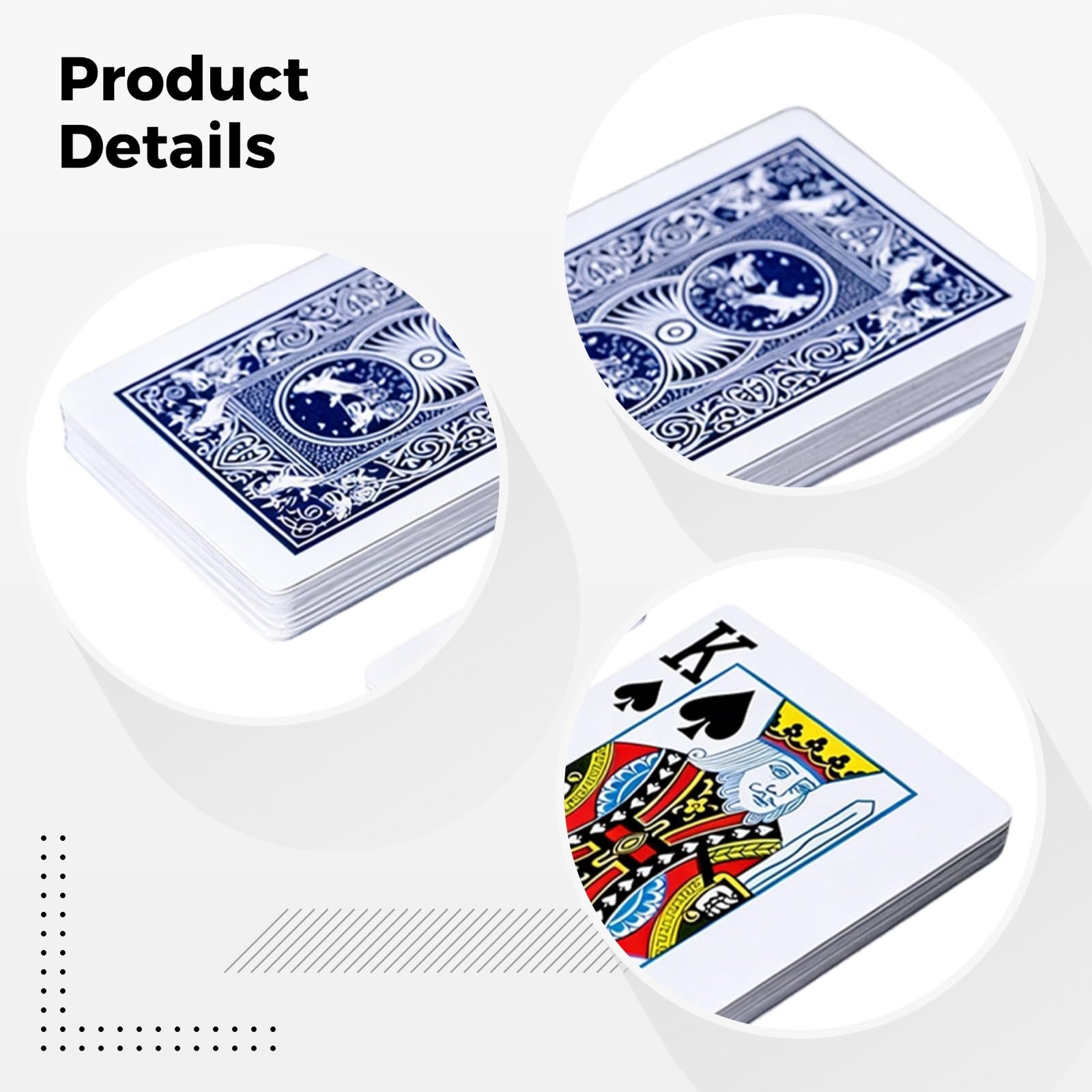 10 Decks Standard-Spielkarten-Set, verdickte Pokerkarten aus Papier, klare Druckbilder mit großen Zahlen, Karten für Blackjack, Canasta, Familienabende, Reisen, Kartenräume