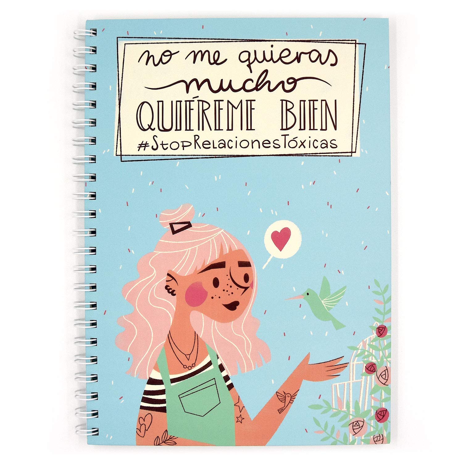 Recuerding - A4 Notebook with Voice #StopRelacionesToxicas, 80 Sheets (160 Pages), #StopToxic Relationships, A4 (210x297mm)