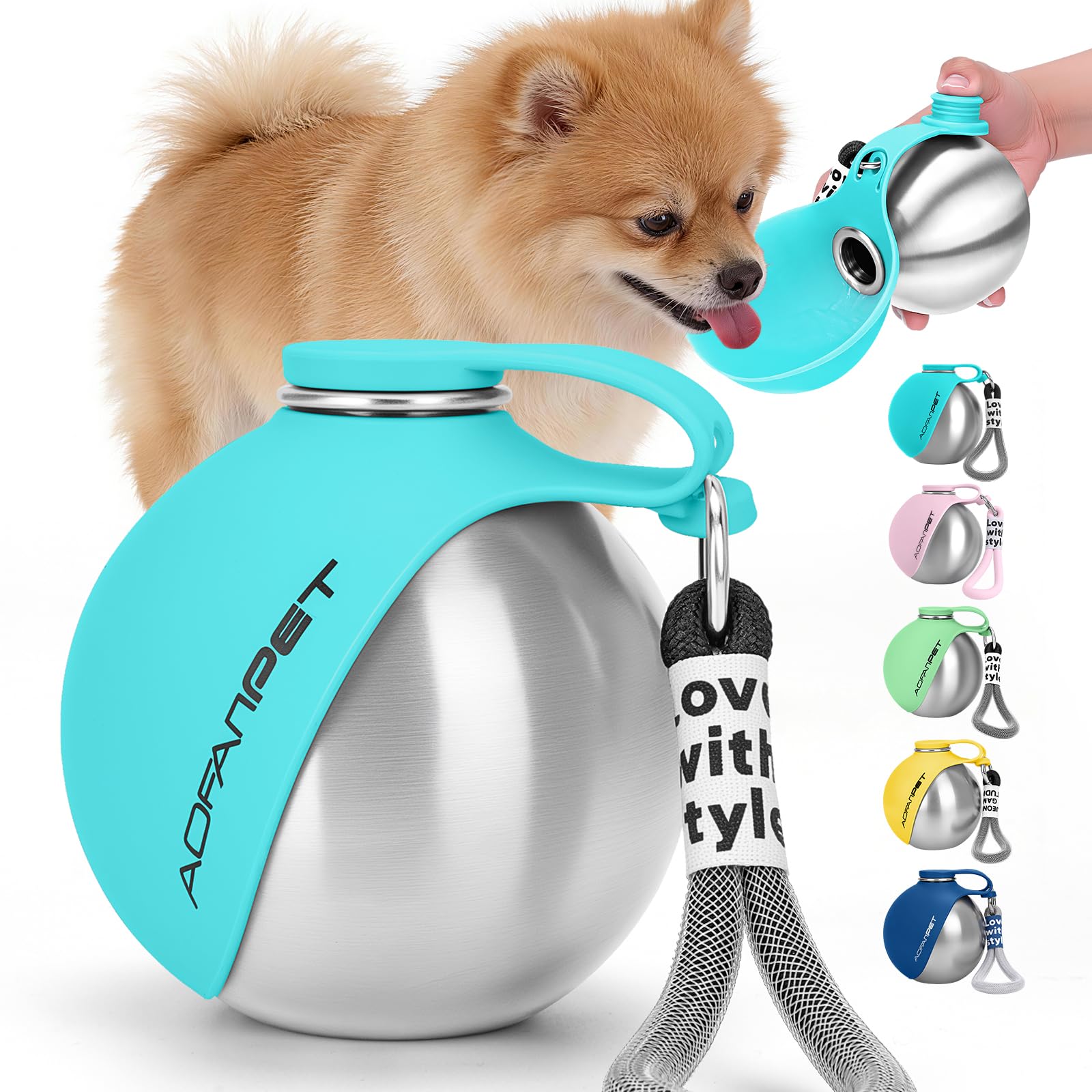 Pet Supplies : AOFANPET Portable Dog Water Bottle 10oz Stainless