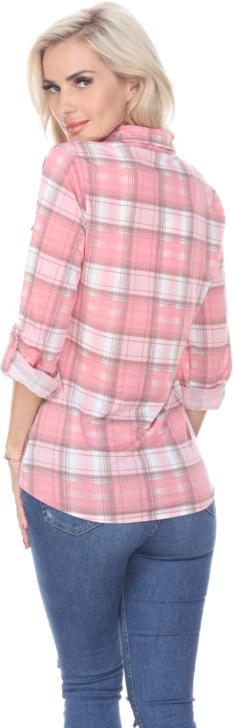 white mark Oakley Plaid Top