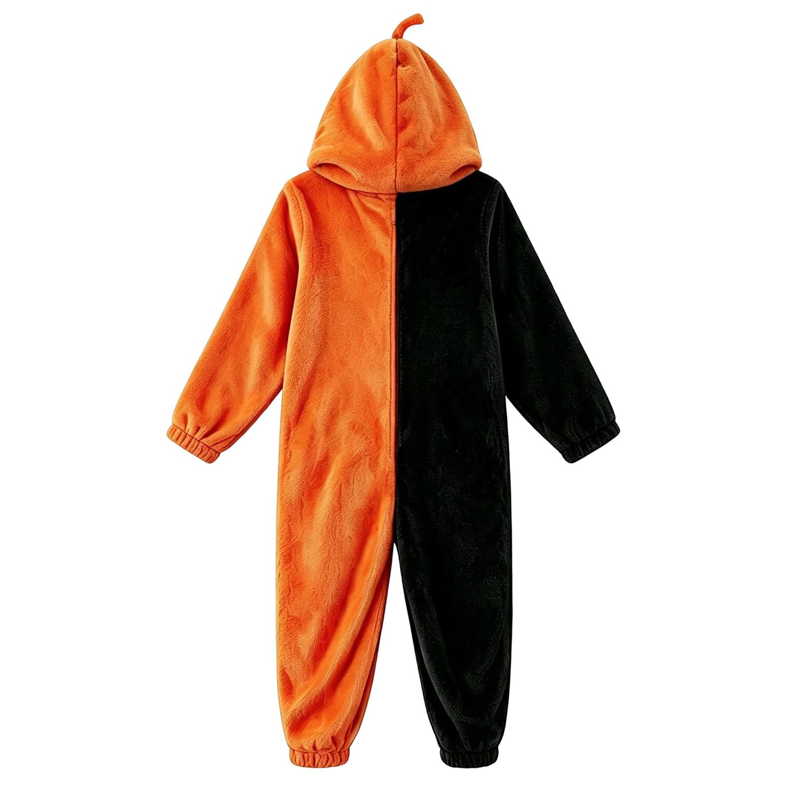 Generico Vestito Halloween Adulto - Tuta Intera con Cappuccio in Pile per Halloween Invernale Coordinato con Stampa di Zucca Comodo e Rilassante per Uso Domestico e Quotidiano