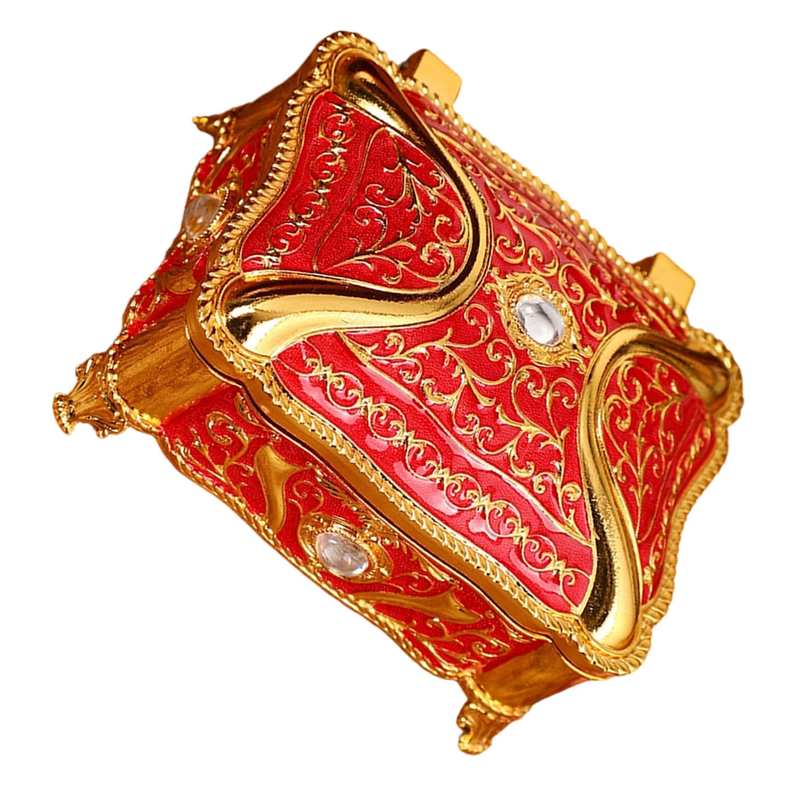 TQUXNGA Sturdy Alloy Jewelry Storage Box Featuring Enameled Floral Pattern Elegant Jewelry Display Case