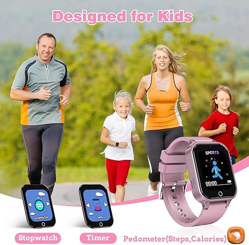 Miniatura 4 de Reloj inteligente para niños de 4 a 12 años, 26 juegos de rompecabezas, cámara HD, reproductor de música de video, podómetro, linterna, cronómetro y