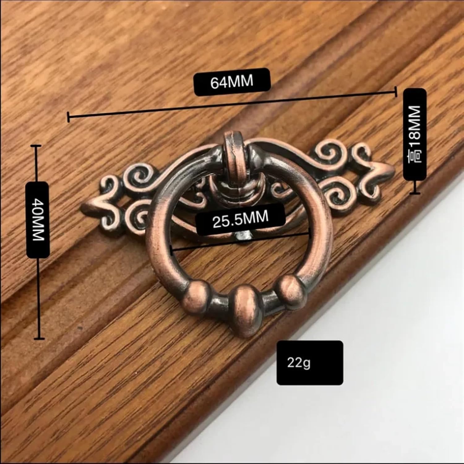 Retro Zinc Alloy Kitchen Drawer Cabinet Door Handle Antique Bronze Furniture Knobs Hardware Cupboard Cabinet Knobs And Handles 1Pcs (Color : 066 Red bronze)