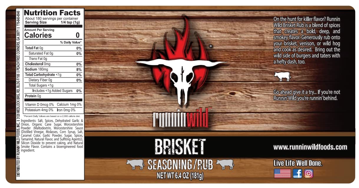Gourmet Brisket Seasoning | Brisket Rub for Smoker or Grill | No Artificial Flavors | No MSG added | Runnin’ Wild Foods, 6.4 ounces - Image 2