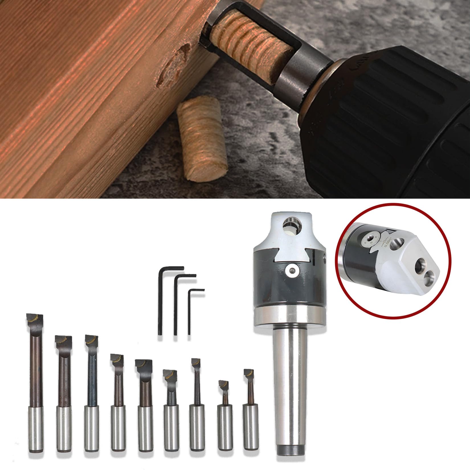 Boring Drill Bit - findmall MT3 Carbide Boring Bar -4