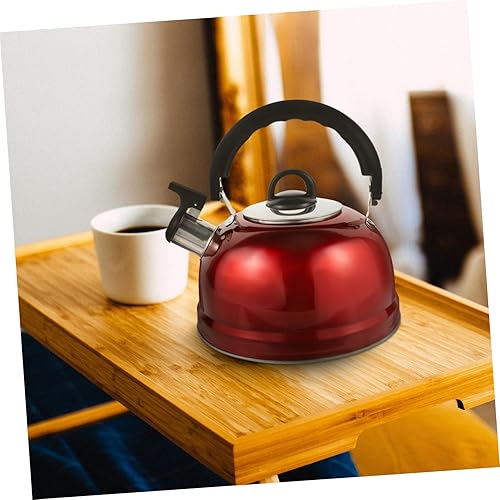 Miniatura 8 de Máquina de café expreso, tetera silbante, tetera, tetera de acero inoxidable, portátil, ollas pequeñas para hervir agua con asa para viajes, máquina