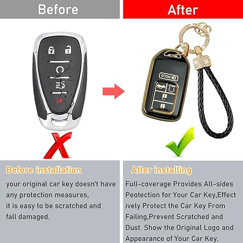 Miniatura 5 de Moonlinks Cubierta de llavero de material TPU 5 botones, Accord-5 botón-negro