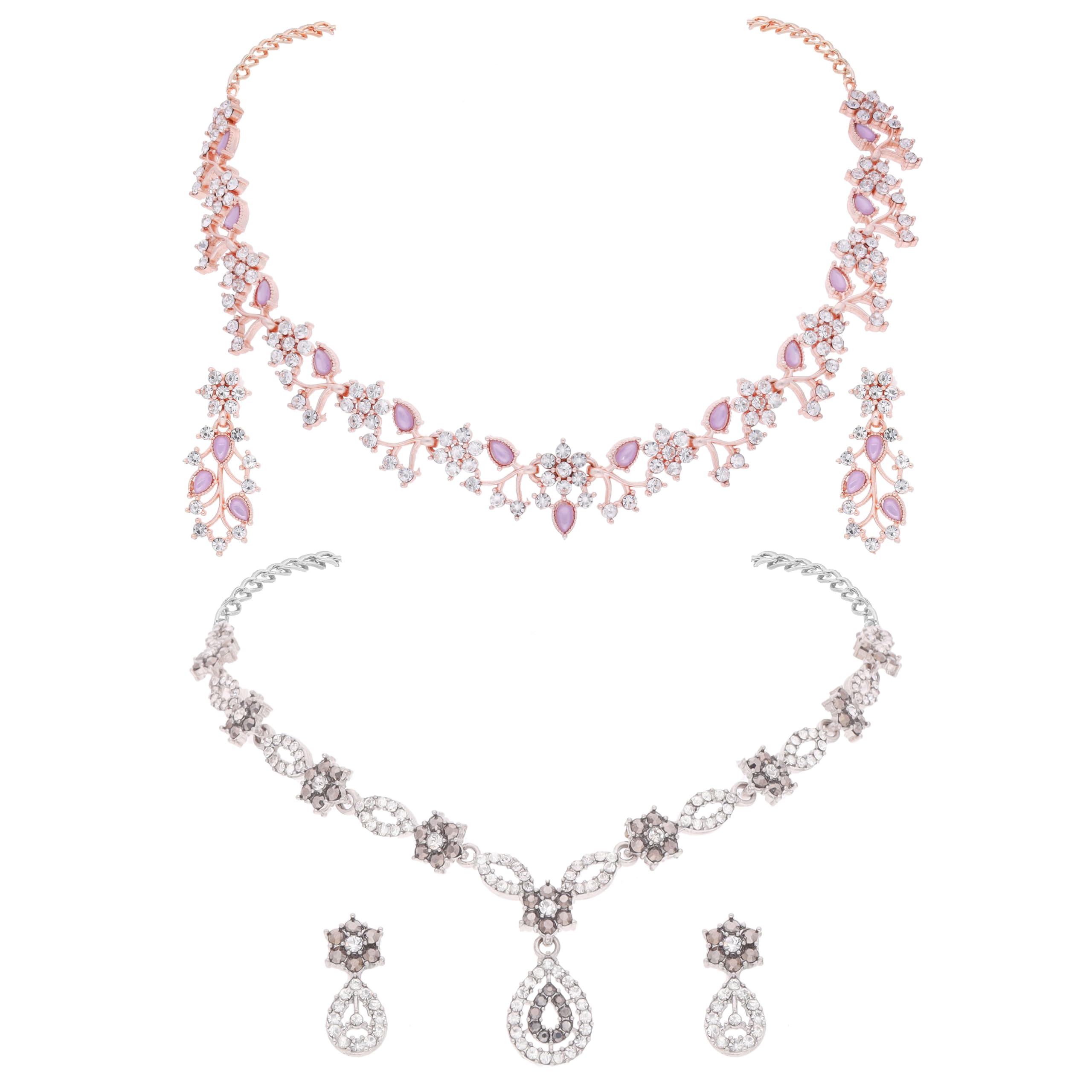 See full amazon price history chart for Brado Jewellery Rose Gold and Silver Polished AD Stone Studded Jewellery Choker Necklace set with Matching pair of Earrings for Women and Girls (Grey & Lavender) Brado Jewellery Rose Gold and Silver Polished AD Stone Studded Jewellery Choker Necklace set with Matching pair of Earrings for Women and Girls (Grey & Lavender) (B0D9WB9TCM) Amazon Price History, Amazon Price Tracker