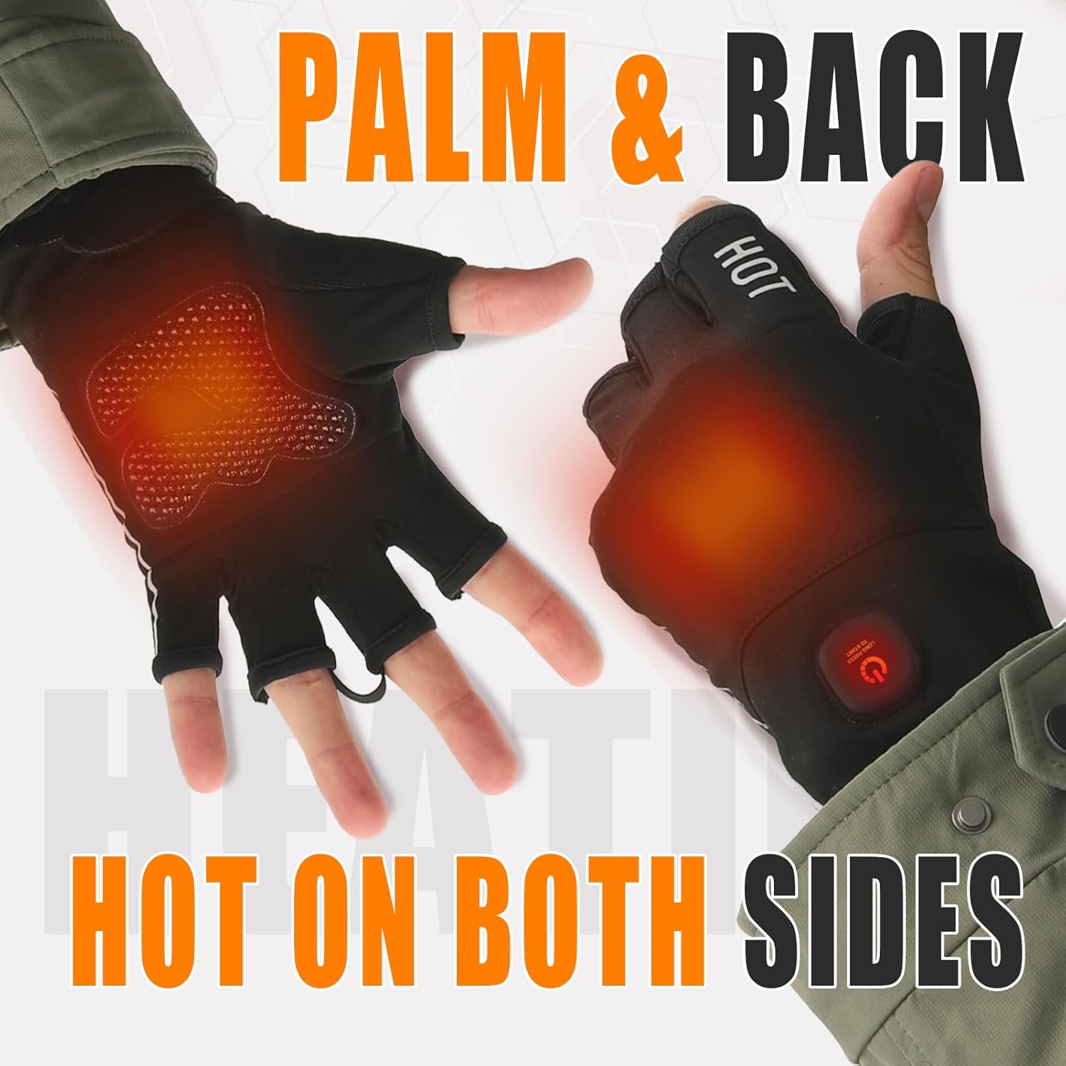 Rechargeable Heated Fingerless Gloves for Women Hand Warmer Desk for Men Electric for Motorcycle Work Football Hunting ski Golf Thin Portable Reusable Battery