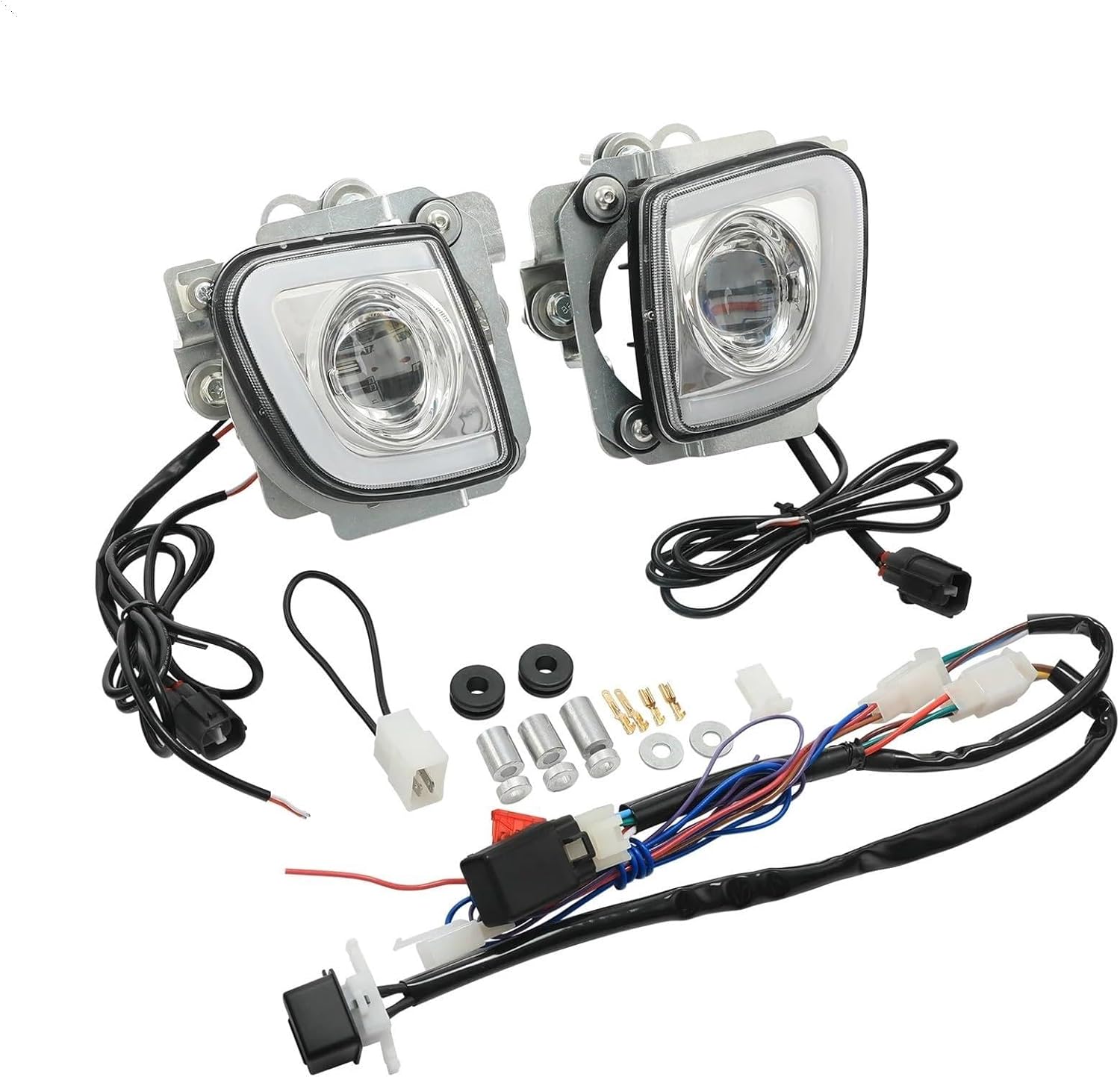 Rectangular Fog Light Kit Compatible with Goldwing GL1800 2012-2017 F6B 2013-2017 Motorcycle Turn Signal Driving Light(Clear Lens)