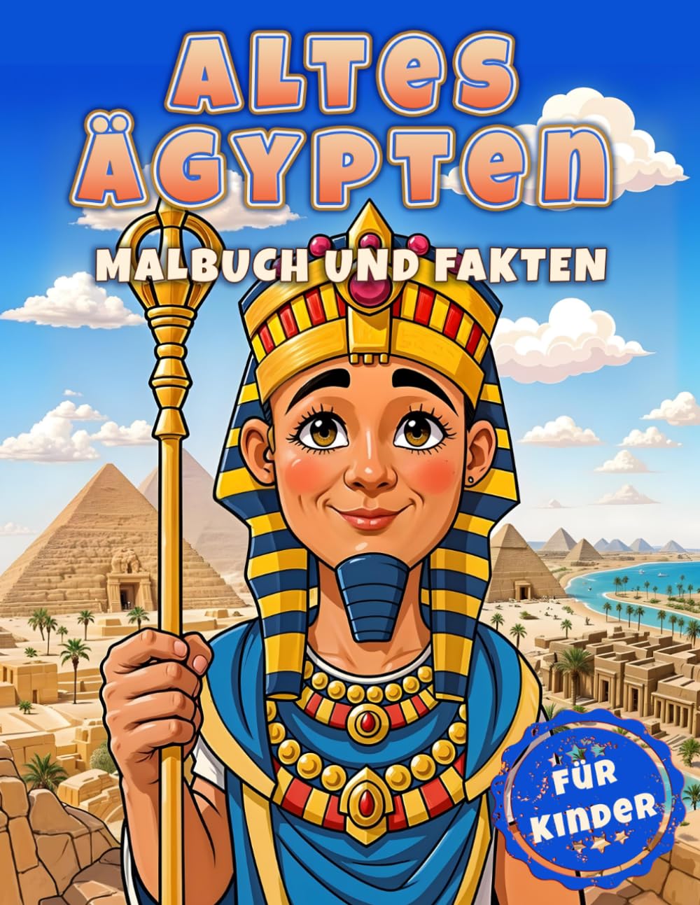 Altes Ägypten Malbuch und Fakten für Kinder: Interessante Fakten über die ägyptische Zivilisation mit Pharaonen, Kleopatra, Hieroglyphen, Mumien und Pyramiden