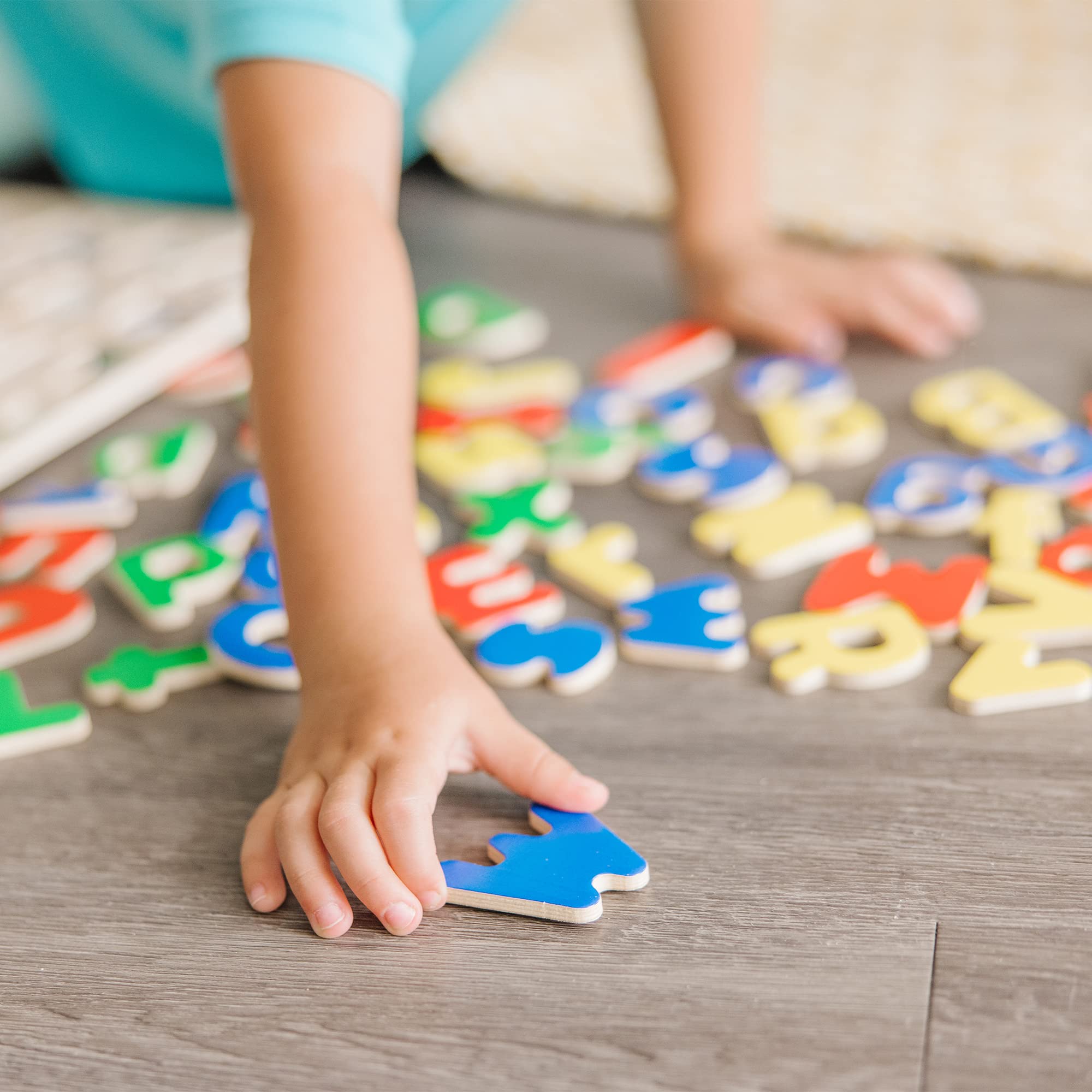 Melissa & Doug Upper & Lower Case Alphabet Letters Wooden Puzzle - 52 Pieces - Image 5