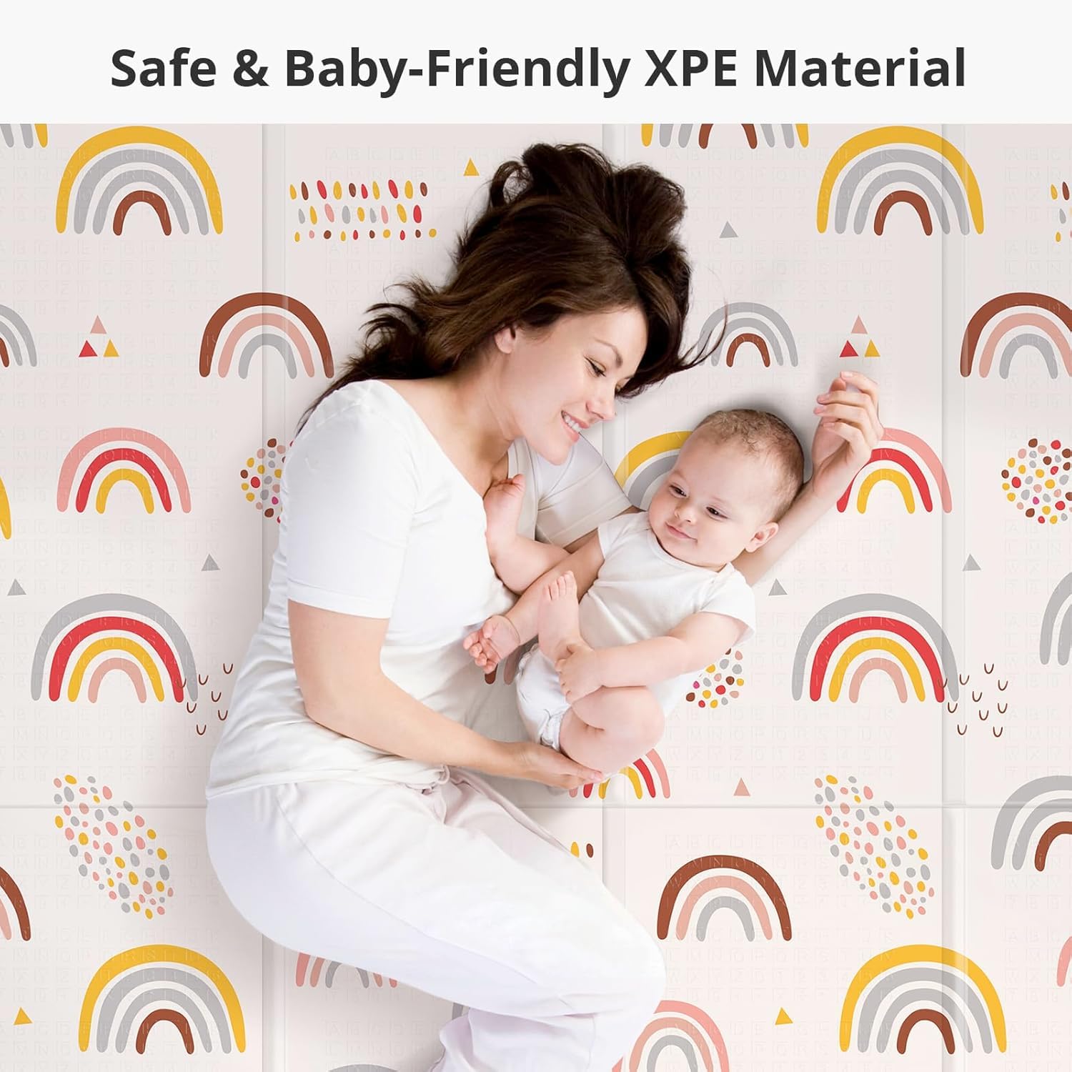 Foldable Baby Play Mat,71" X 59" Extra Large Play Mat, Baby Mats for Floor, Waterproof, Anti-Slip Baby Crawling Mat, Soft Foam Mat for Babies and Toddlers, Rainbow and Star Pattern — view 5