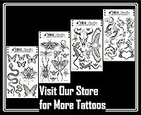 Vista 15 de Tatuaje temporal para fiesta de luz negra, 1 hoja, trasero