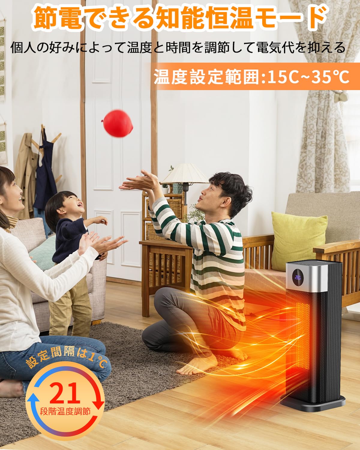 Amazon | セラミックヒーター 電気ストーブ ヒーター 小型 2秒速暖 首