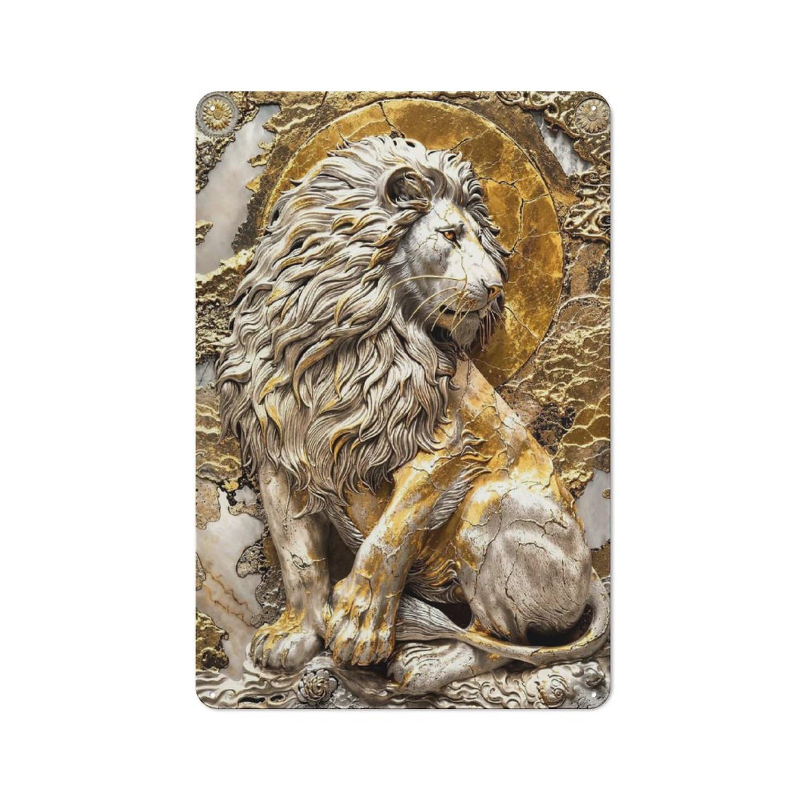 Noble Metal Monarch Decorative Metal Plaque, Bright Printed Design, for Washroom, Small Wall Space Or Hallway, 30x20cm