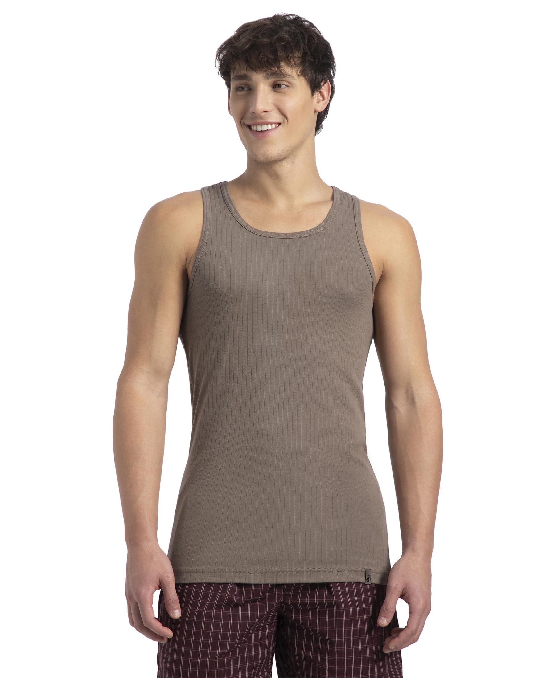 9922 Men's Super Combed Cotton Rib Slim Fit Racer Back Styling Round Neck Gym Vest