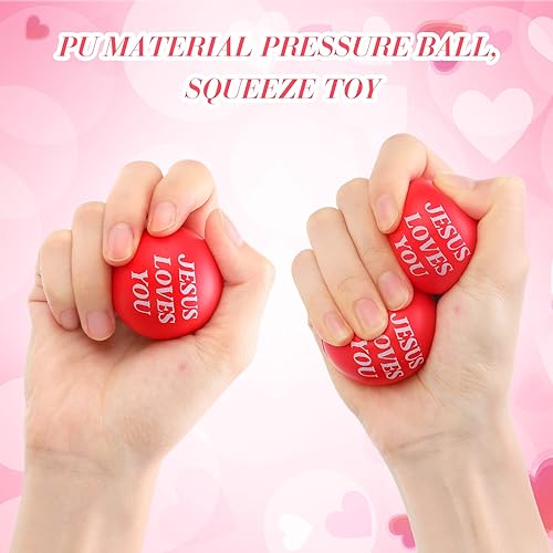 Miniatura 3 de 20 bolas de estrés de Jesús te ama juguetes rojos para aliviar el estrés recuerdos de fiesta de San Valentín bolas de espuma hinchables a granel