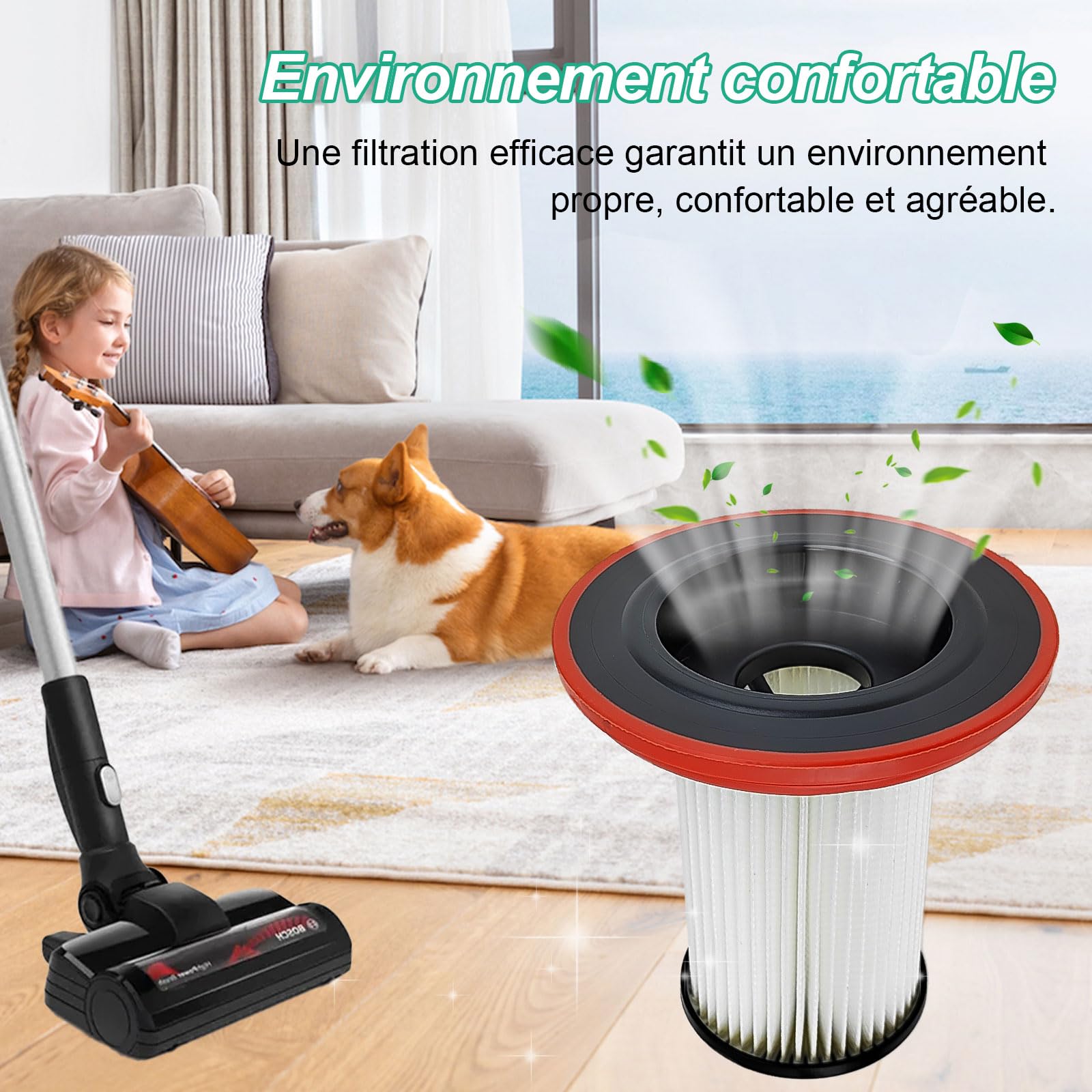 Filtro Di Ricambio Per Aspirapolvere Bosch Unlimited Gen2 Serie 8, Con Spazzola Di Pulizia, Compatibile Con Modelli BKS8214W, BSS825ALL E Altri