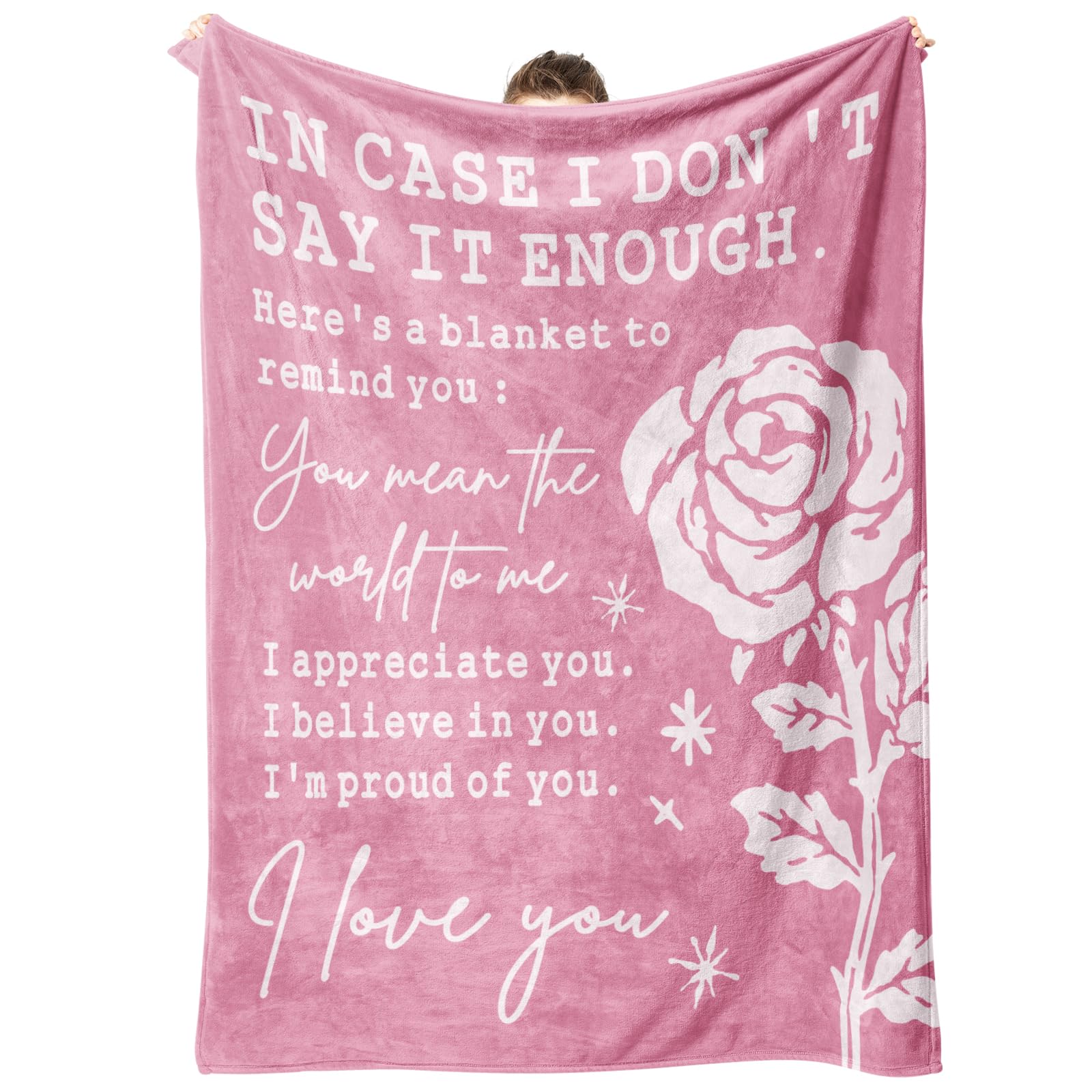 Valentine's Day Gift Blanket For Her - Funny 'I Love You' Flannel Throw, 60"x50", Romantic Present For Wife Girlfriend