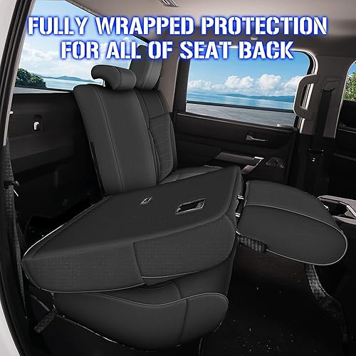Miniatura 3 de AOMSAZTO Fundas de asiento personalizadas para Toyota Tundra 2022, 2023, 2024, CrewMax y doble cabina, juego completo de fundas de asiento de cuero