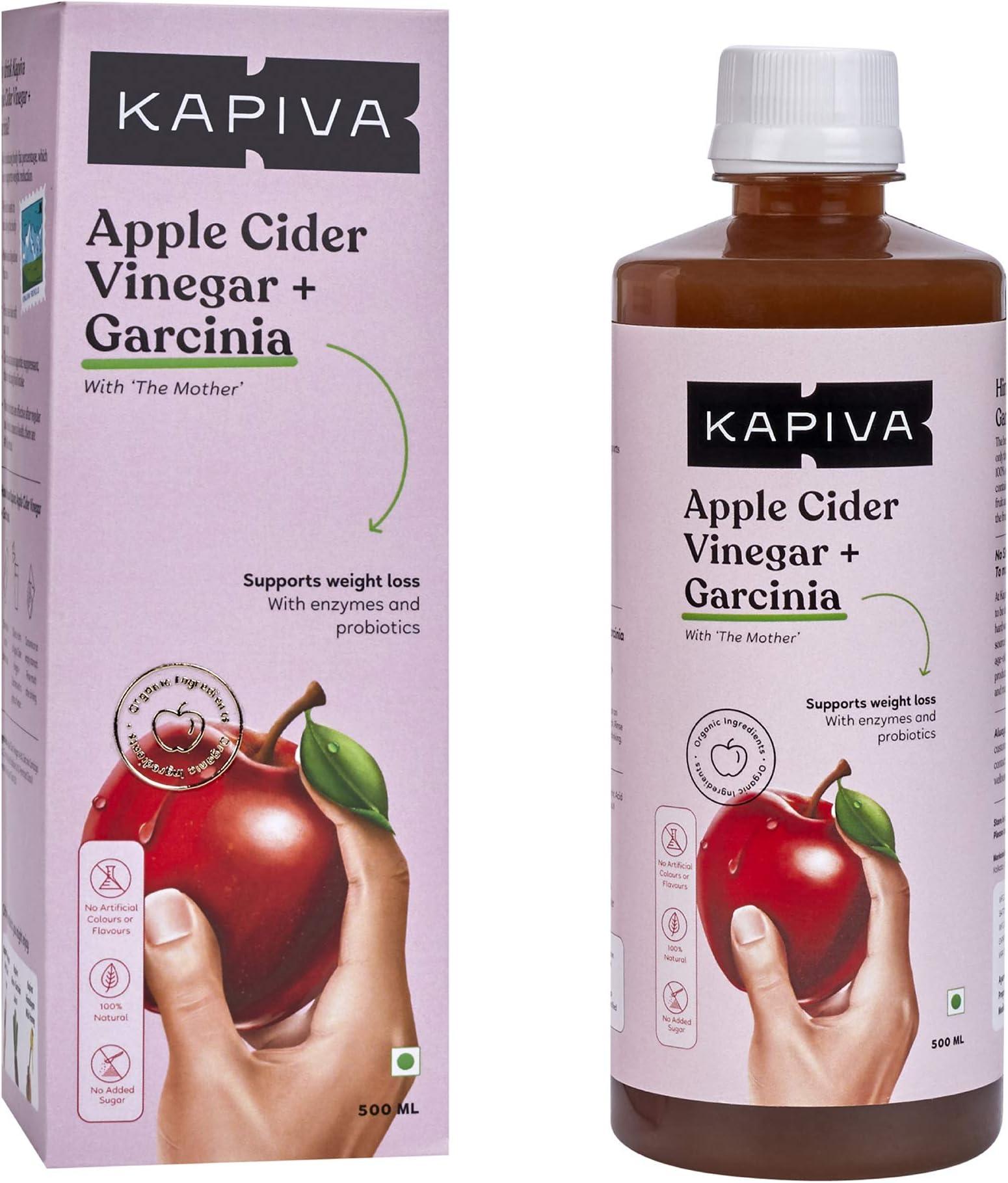 Kapiva Apple Cider Vinegar + Garcinia with The Mother 500ml